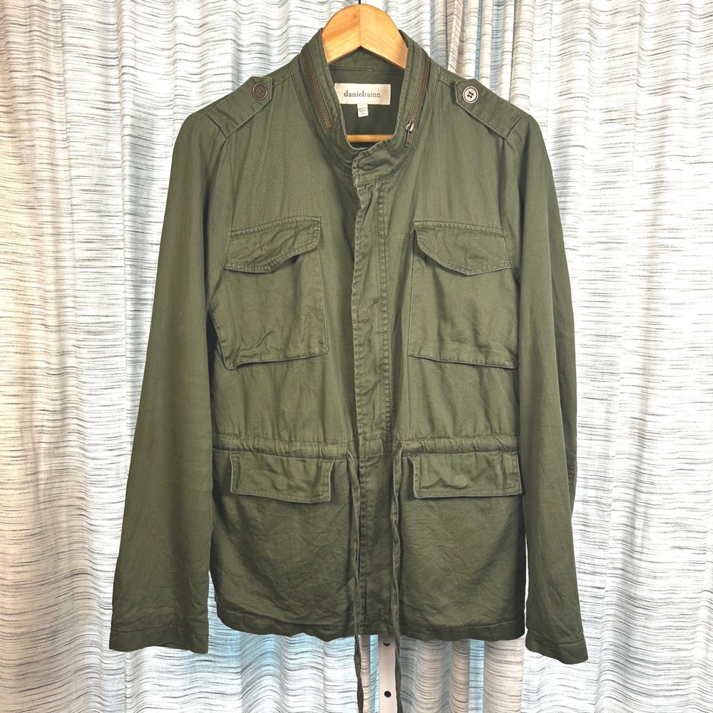 Daniel Rainn Utility Jacket Olive Green Womens Size Medium M Field Coat EUC